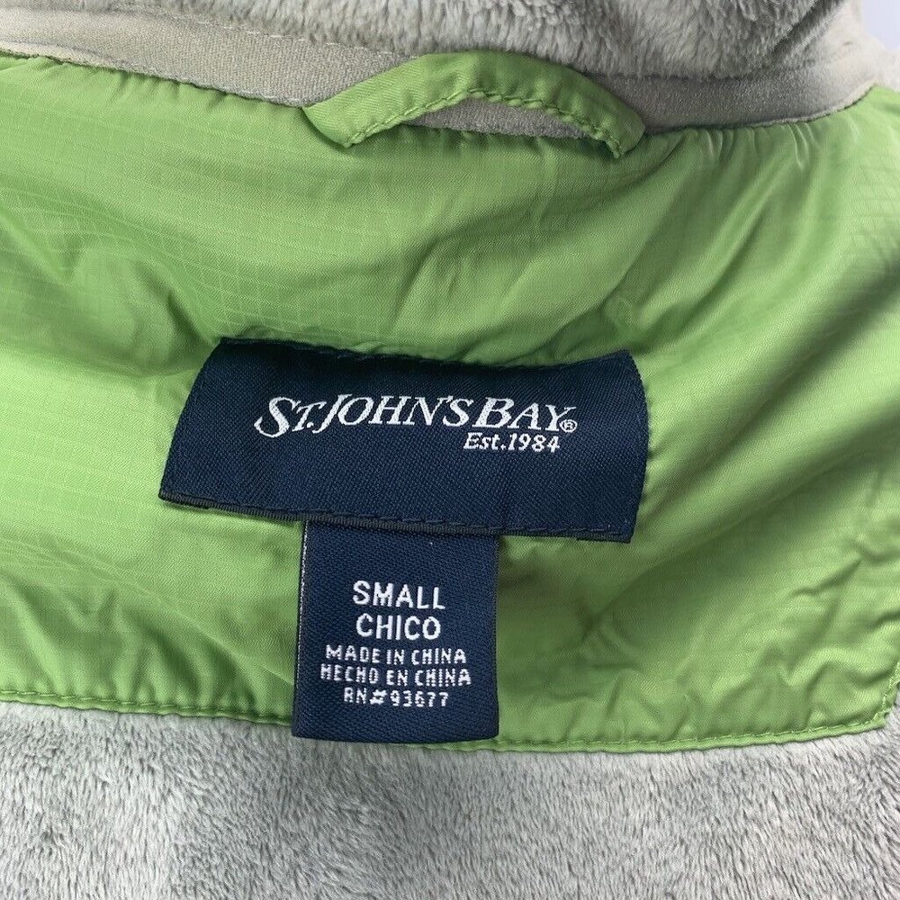 St. John’s Bay Green Nylon Jacket Coat Plush Fuzzy Lining Zip Up Hooded S - Picture 6 of 8